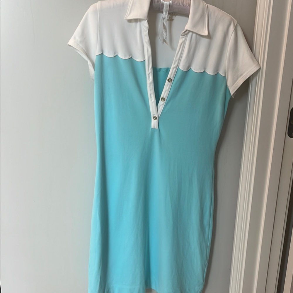 Lilly Pulitzer Aqua and White Dress